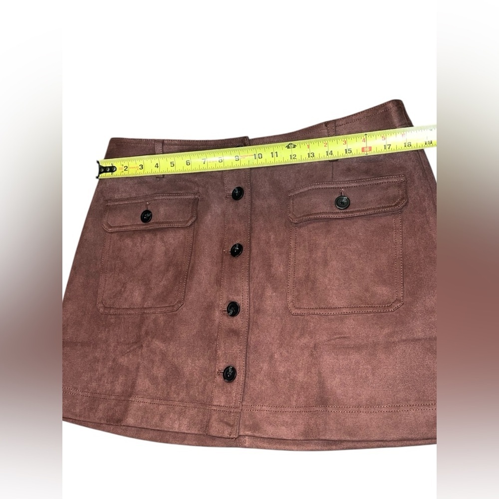 NEW Universal Thread Tan Button-Front Mini Skirt - Picture 4 of 8
